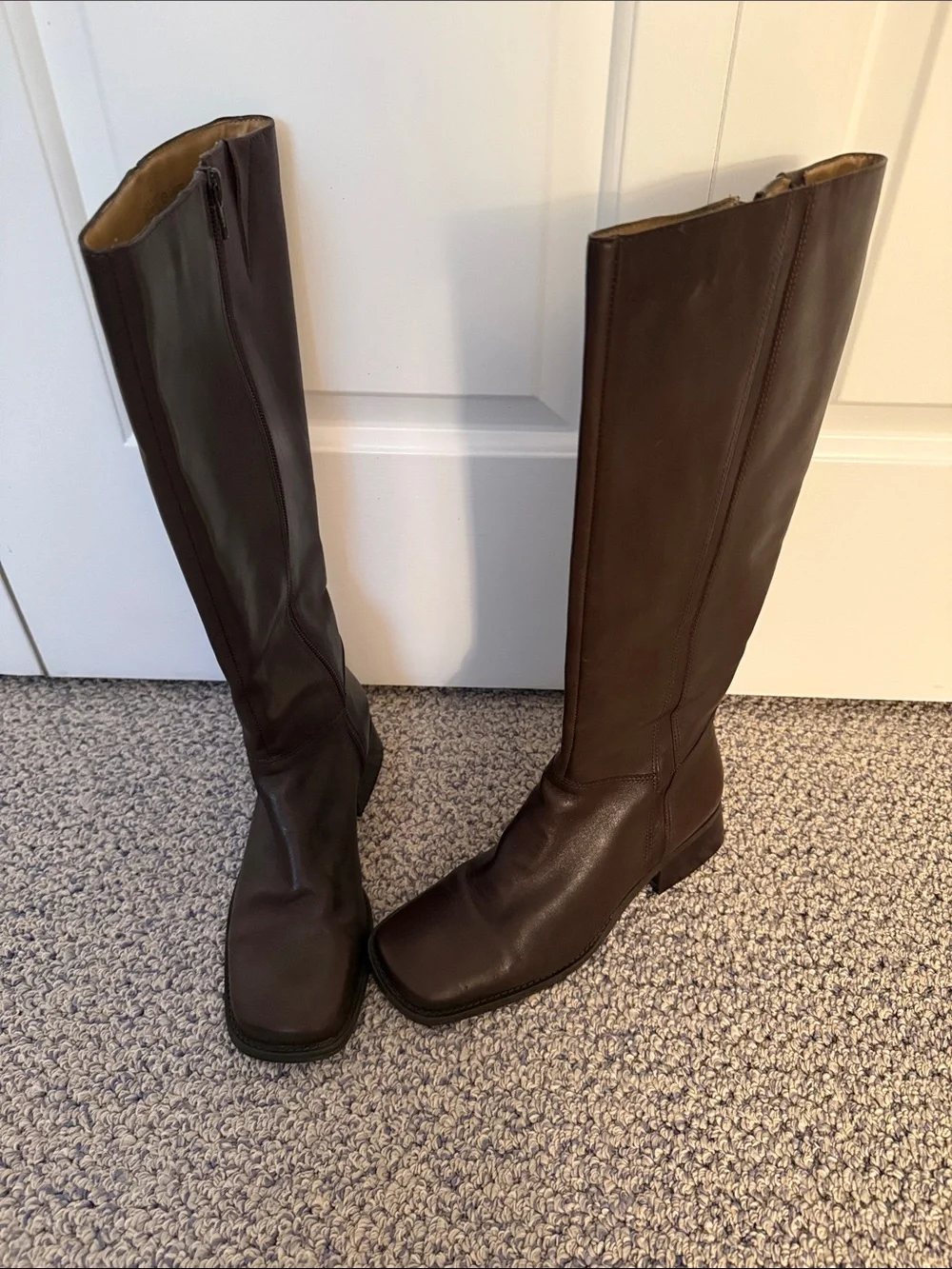 Easy Spirit Women's Knee High Leather Boots - Dark Brown